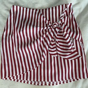 Altars State Red and White Striped Skirt